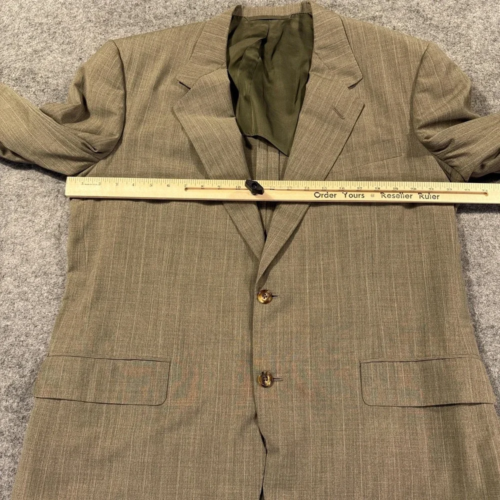 Oxxford Clothes Suit Jacket Mens 43 L Brown Wool Super Worsted Aristocrat Cachet